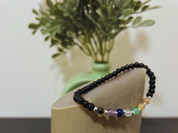 Čakrový náramek Onyx Harmony – Ag 925 / Gold Selection