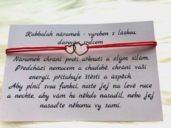 Kabbalah náramek stříbrné dvojité srdce pozlacené růžovým 18K zlatem