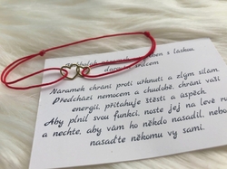 Kabbalah náramek dvojité srdce - pozlacené stříbro žlutým zlatem