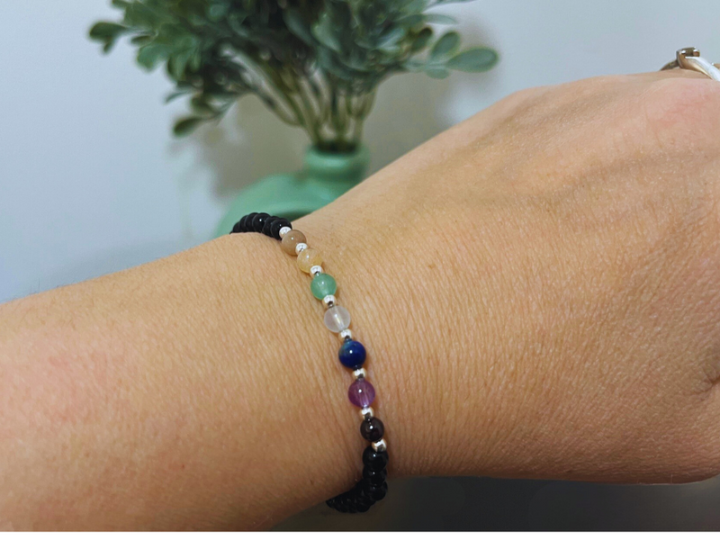 Čakrový náramek Onyx Harmony – Ag 925 / Gold Selection