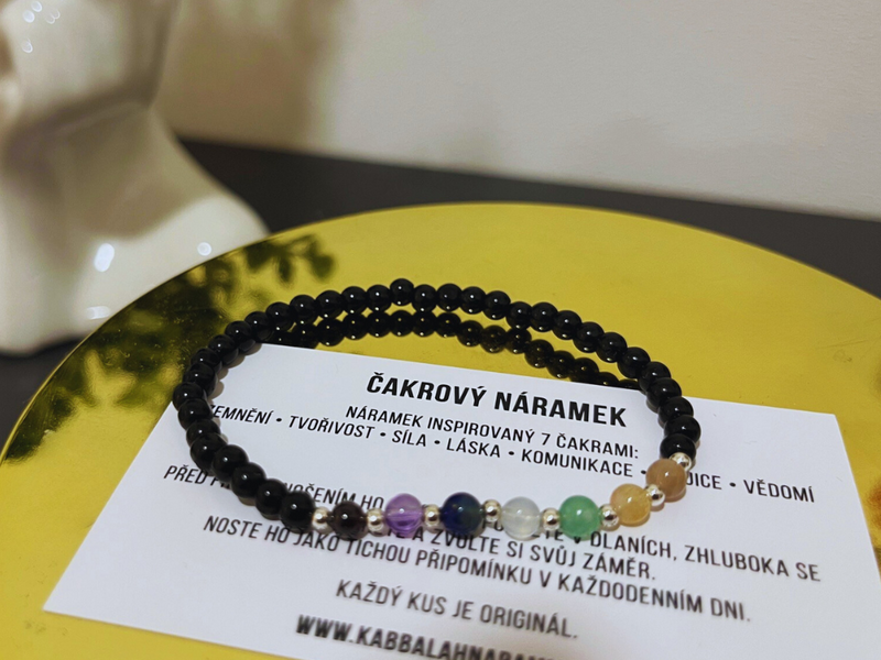 Čakrový náramek Onyx Harmony – Ag 925 / Gold Selection